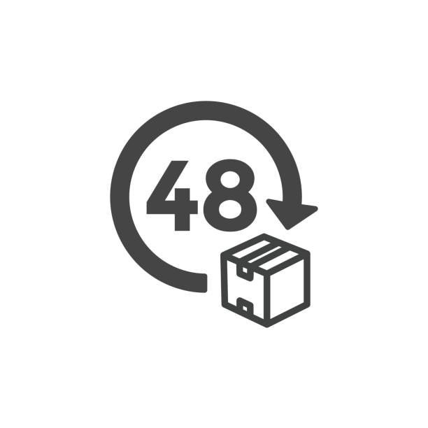 48 hours fast delivery icon showing speed in e-commerce fulfillment.