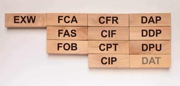 CFR incoterm highlighted with other shipping terms like FOB and CIF
