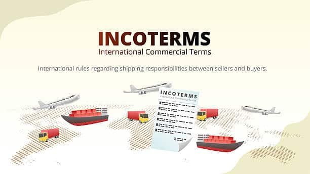 EXW incoterm as part of international commercial terms for shipping