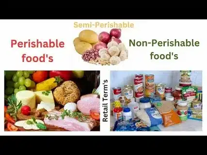infographic comparing perishable semi perishable and non perishable food categories