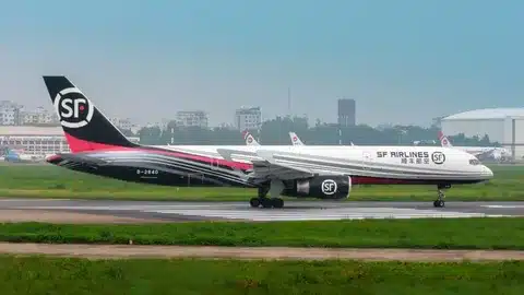 SF Express to USA cargo plane used for air freight delivery.
