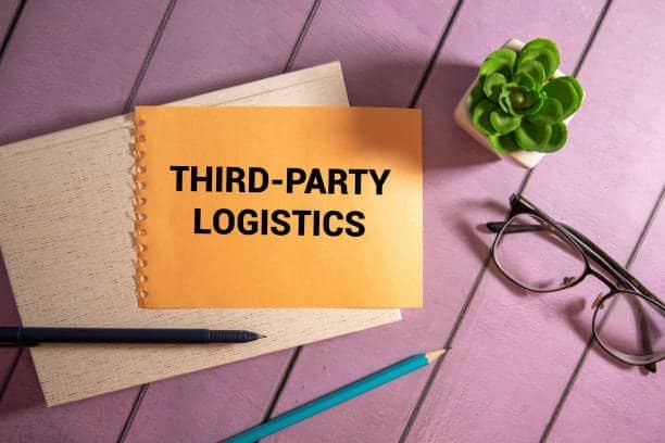 Notebook showing text “Third-Party Logistics” representing 3PL fulfillment for e-commerce.