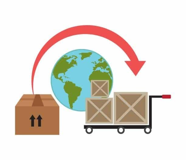 EXW shipping concept with global delivery and buyer responsibility