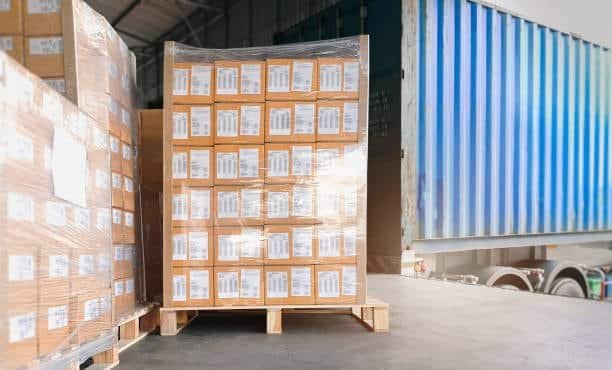 Fully prepared pallets approved for shipment after customs clearance