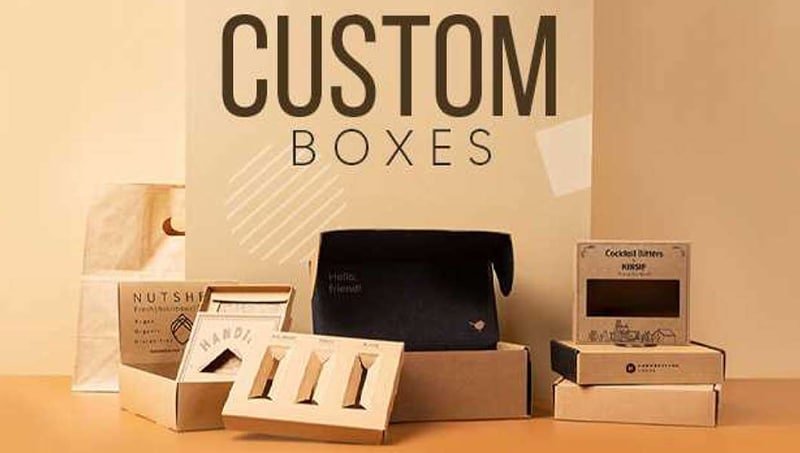 Assorted custom packaging boxes displayed for branding and retail presentation, highlighting the importance of tailored packaging in B2B logistics.