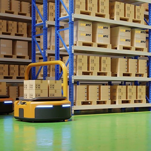 Automated warehouse robot managing inventory in BM SUPPLY CHAIN China fulfillment center