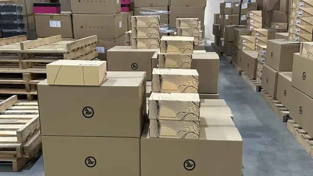 Ecommerce products organized and consolidated in a 3PL warehouse for accurate multi-item order processing, packing, and fulfillment.