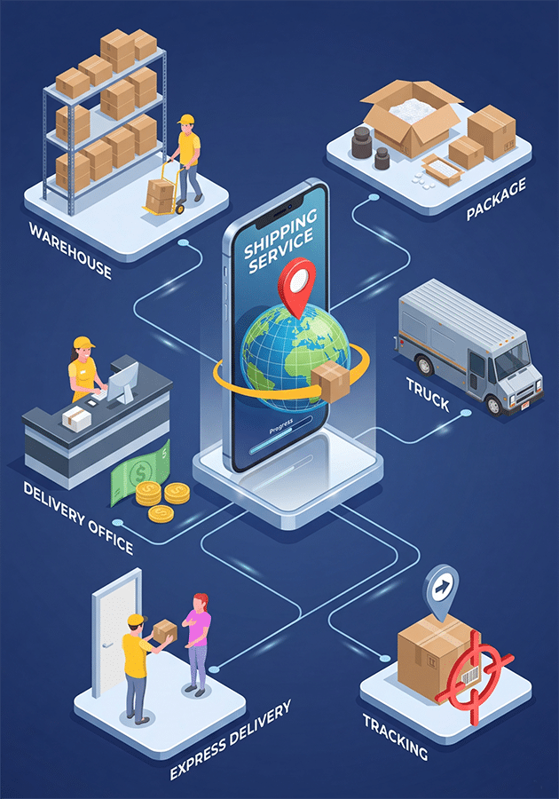 crowdfunding fulfillment process including warehouse storage pick and pack shipping service global delivery and order tracking system