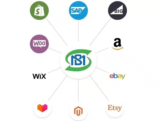 eCommerce platform integrations including Shopify Amazon WooCommerce and TikTok Shop connected with dropshipping fulfillment services